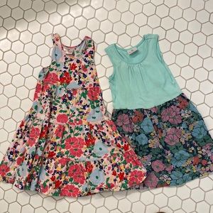 Two Hannah Andersson short sleeve floral print dresses